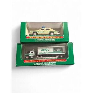 Hess Trucks 2003 Miniature Patrol Car 2006 Miniature 18‎ Wheeler & Racer NEW